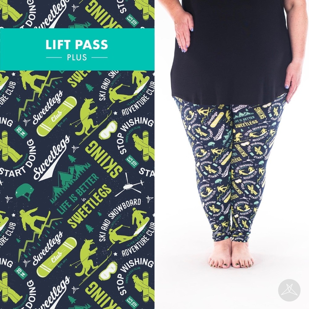 BNWT SweetLegs “Lift Pass” Plus Size (Fits most 14-22) full length leggings